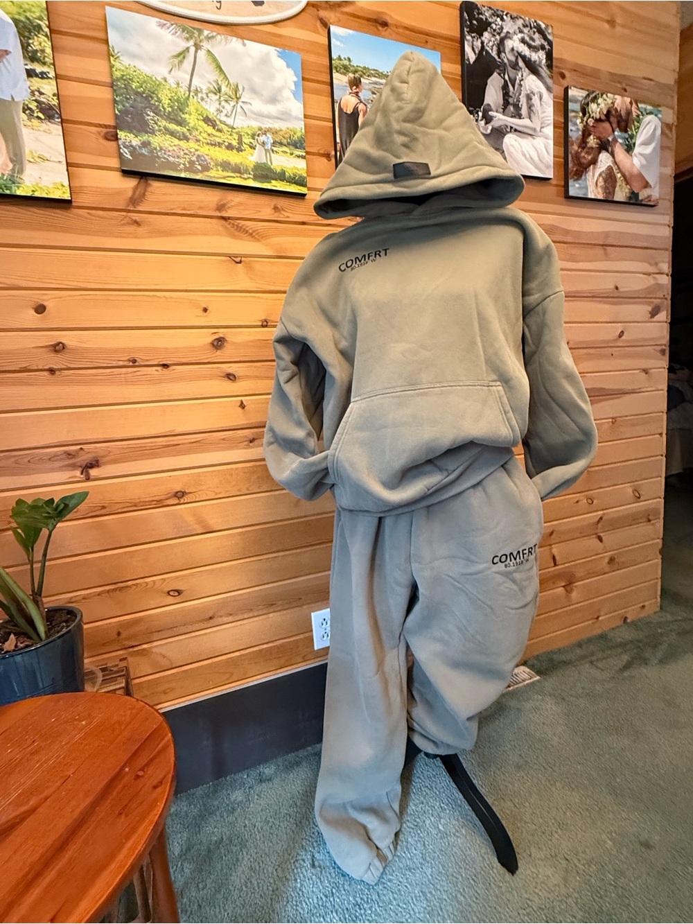 Comfrt Limited Edition Army Green matching Fleece Track Pants & Hoodie Set -